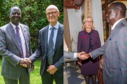 Photo collage of Azimio leader Raila Odinga with European diplomats